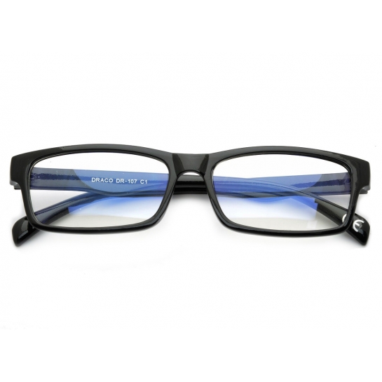 Okulary z filtrem Antyrefleksyjne zerówki Nerdy prostokątne DR-107-C1